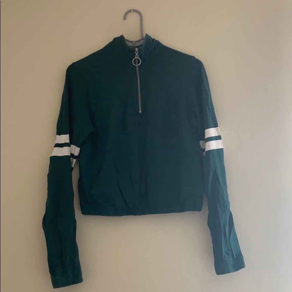 Full Tili : Forest green turtle neck crop top